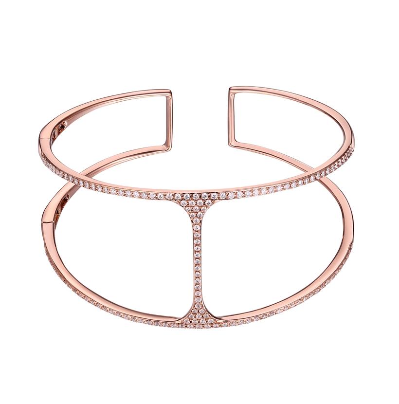 1 Ctw Diamond 14k Rose Gold Round Shape Womens Diamond Bangle Bracelet