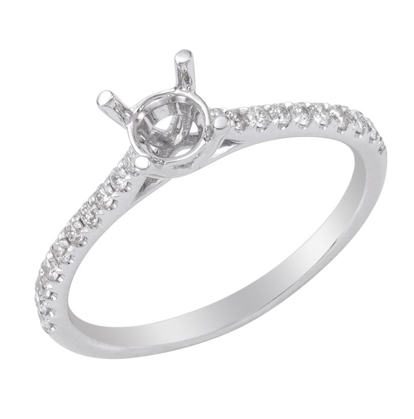 0.2 Ctw Diamond 14k White Gold Round Shape Wedding Engagement Ring