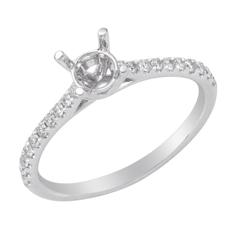 0.2 Ctw Diamond 14k White Gold Round Shape Wedding Engagement Ring