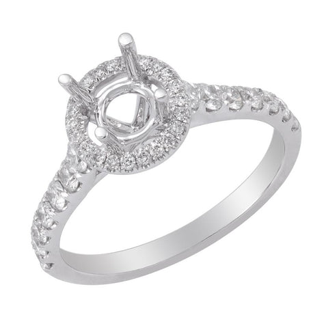 0.55 Ctw Diamond 14k White Gold Round Shape Wedding Engagement Ring