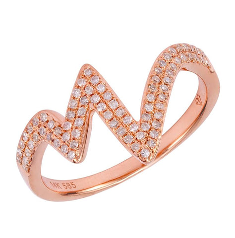 0.3 Ctw Diamond 14k Rose Gold Round Shape Womens Diamond Ring
