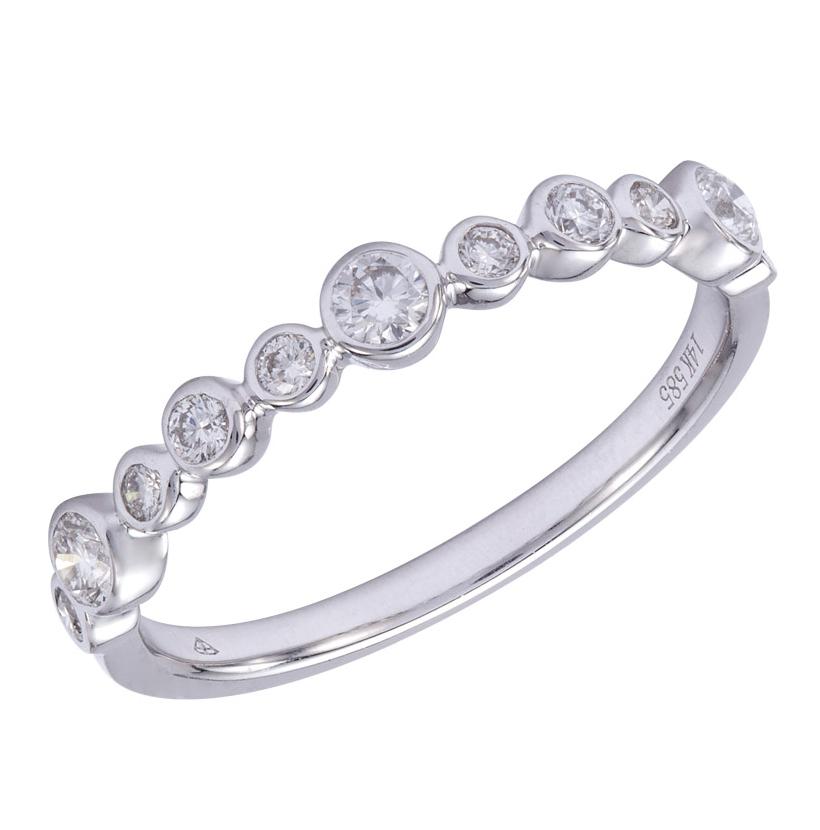 0.33 Ctw Diamond 14k White Gold Round Shape Womens Wedding Band Ring