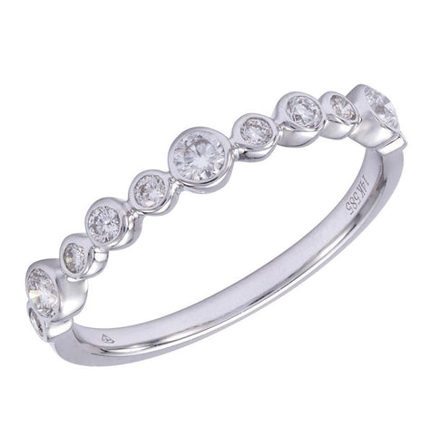 0.33 Ctw Diamond 14k White Gold Round Shape Womens Wedding Band Ring