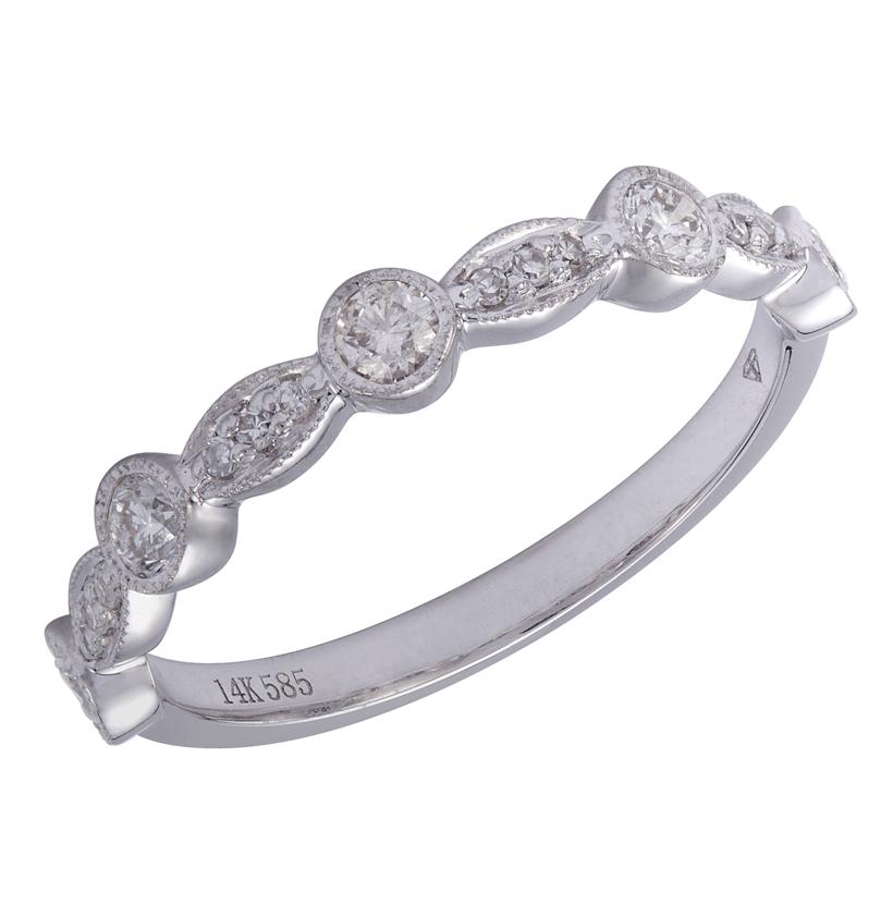 0.35 Ctw Diamond 14k White Gold Round Shape Womens Diamond Ring