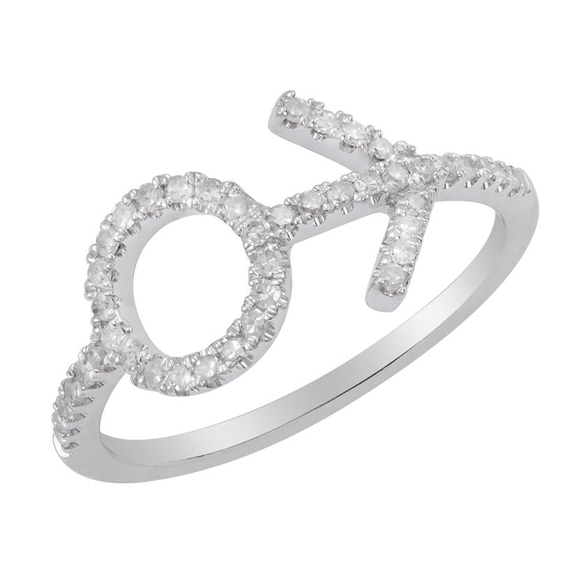 0.23 Ctw Diamond 14k White Gold Round Shape Womens Diamond Ring