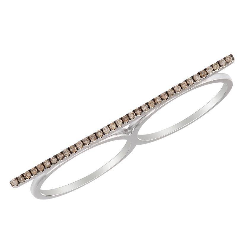 0.19 Ctw Diamond 14k White Gold Round Shape Womens Diamond Ring