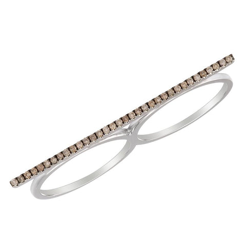 0.19 Ctw Diamond 14k White Gold Round Shape Womens Diamond Ring
