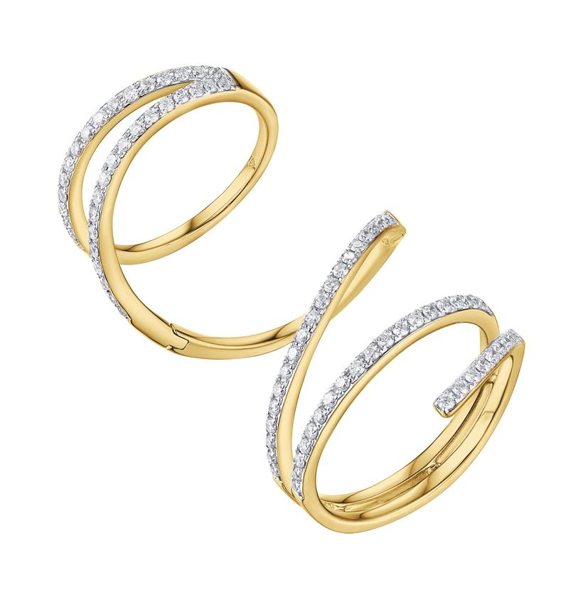 0.59 Ctw Diamond 14k Yellow Gold Round Shape Womens Diamond Ring
