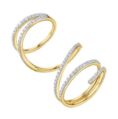 0.59 Ctw Diamond 14k Yellow Gold Round Shape Womens Diamond Ring