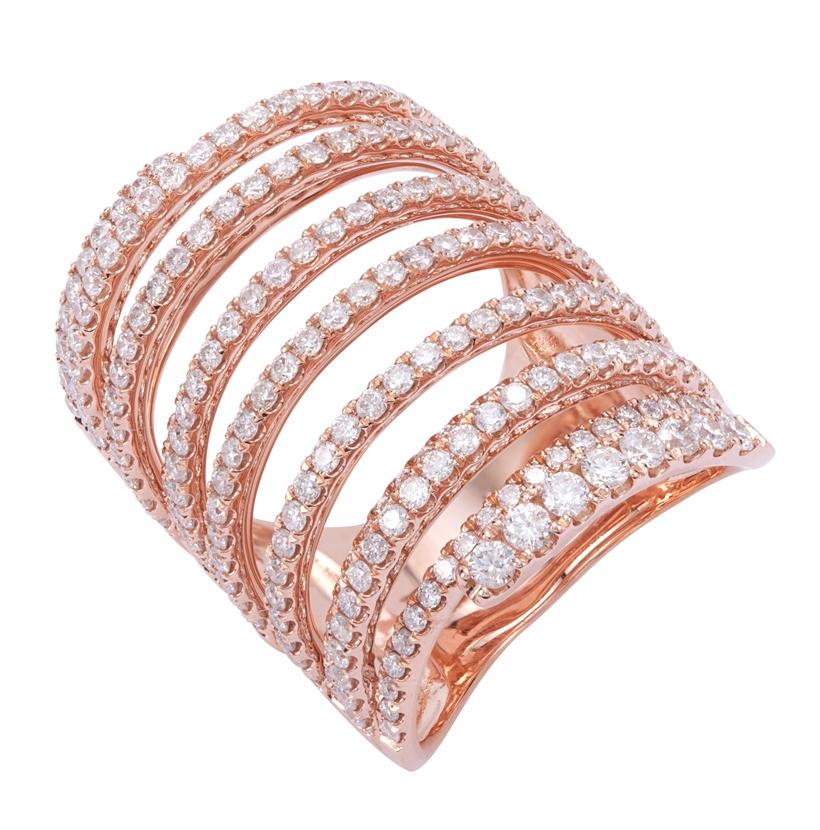 2.61 Ctw Diamond 14k Rose Gold Round Shape Womens Diamond Ring