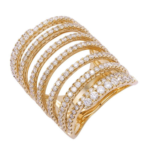 2.61 Ctw Diamond 14k Yellow Gold Round Shape Womens Diamond Ring