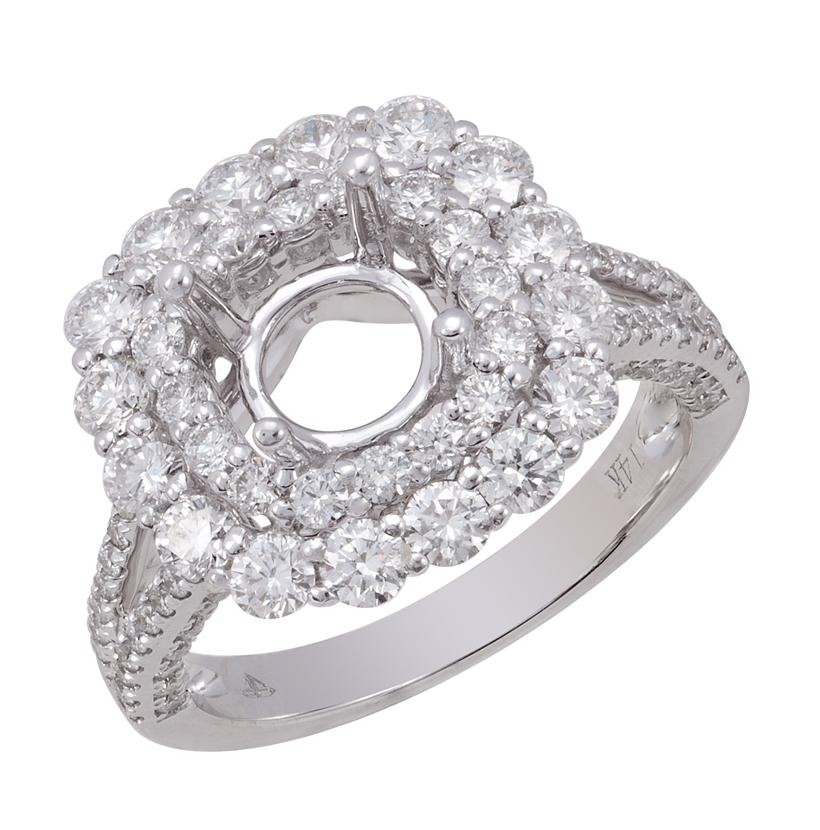 1.88 Ctw Diamond 14k White Gold Round Shape Wedding Engagement Ring