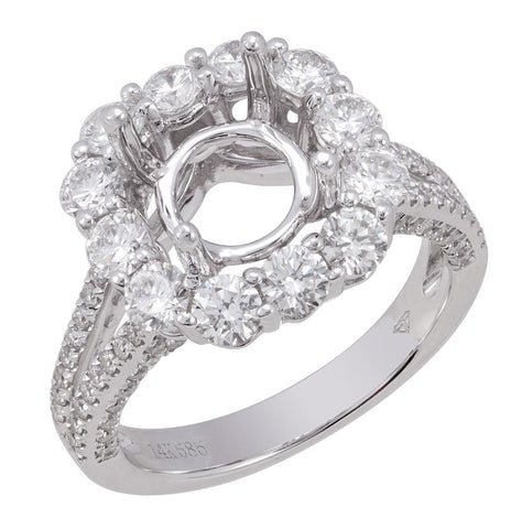 1.83 Ctw Diamond 14k White Gold Round Shape Wedding Engagement Ring