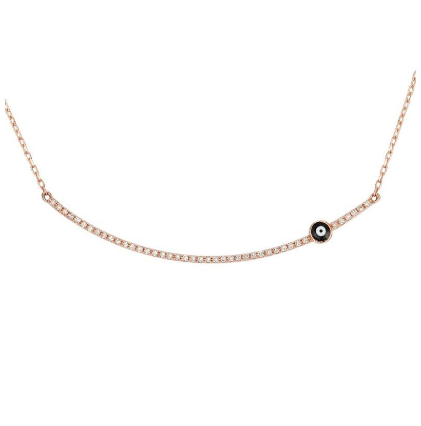 0.23 Ctw Diamond 14k Rose Gold Round Shape Womens Diamond Necklace