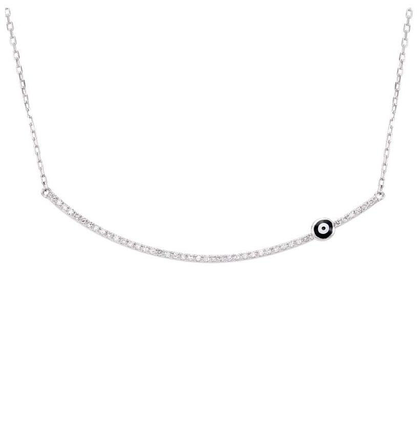 0.21 Ctw Diamond 14k White Gold Round Shape Womens Diamond Necklace