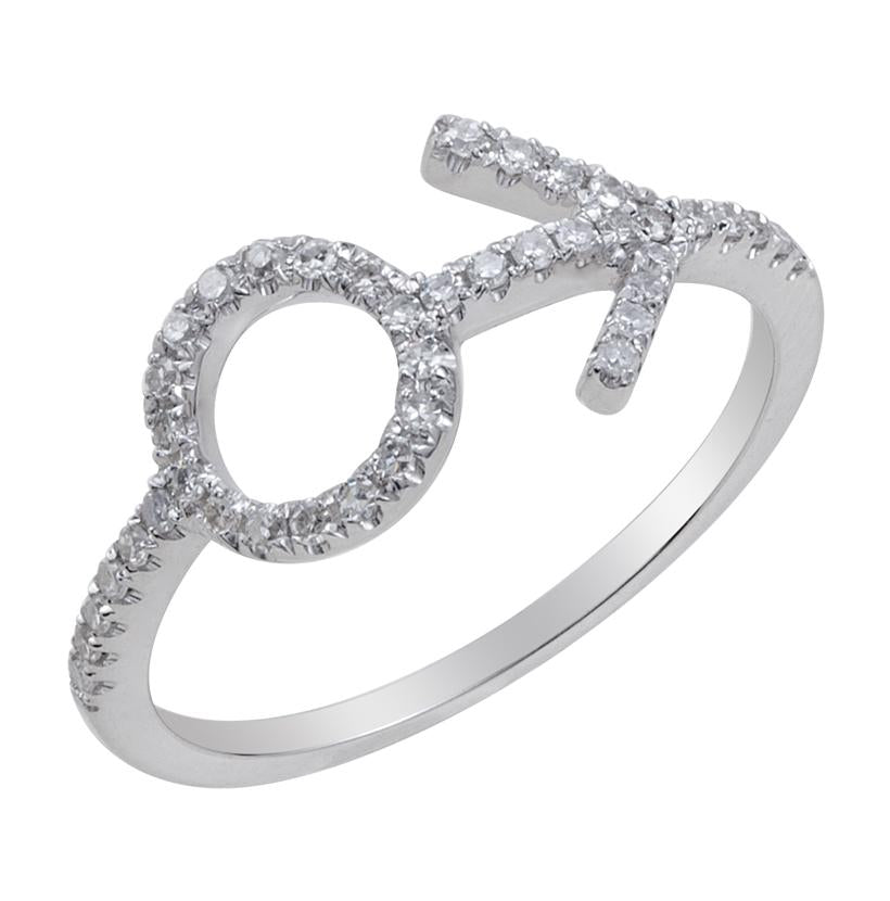 0.2 Ctw Diamond 14k White Gold Round Shape Womens Diamond Ring