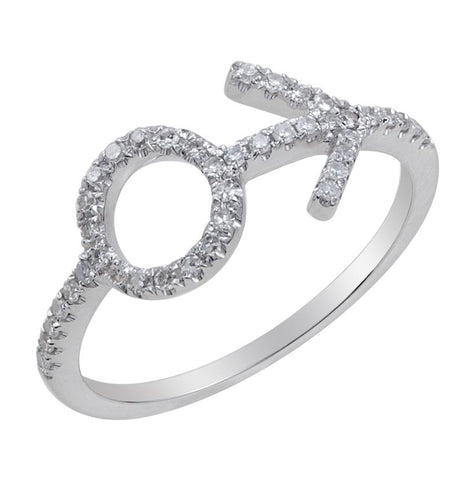 0.2 Ctw Diamond 14k White Gold Round Shape Womens Diamond Ring