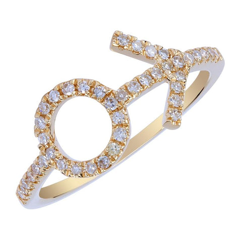 0.2 Ctw Diamond 14k Yellow Gold Round Shape Womens Diamond Ring