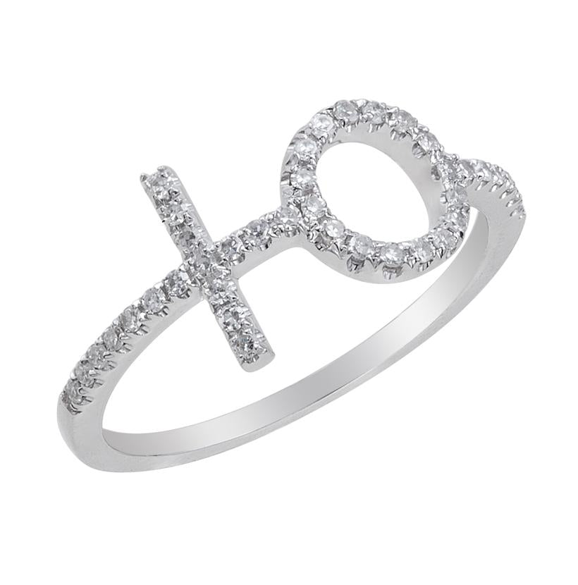 0.19 Ctw Diamond 14k White Gold Round Shape Womens Diamond Ring