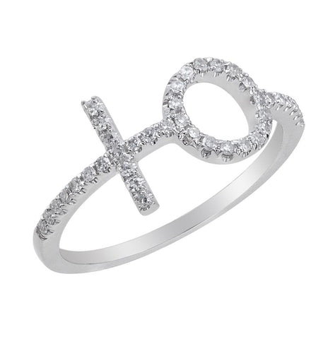 0.19 Ctw Diamond 14k White Gold Round Shape Womens Diamond Ring