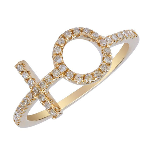 0.19 Ctw Diamond 14k Yellow Gold Round Shape Womens Diamond Ring