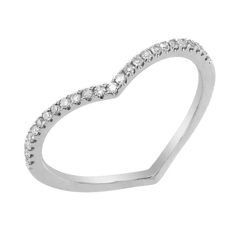 0.12 Ctw Diamond 14k White Gold Round Shape Womens Diamond Ring