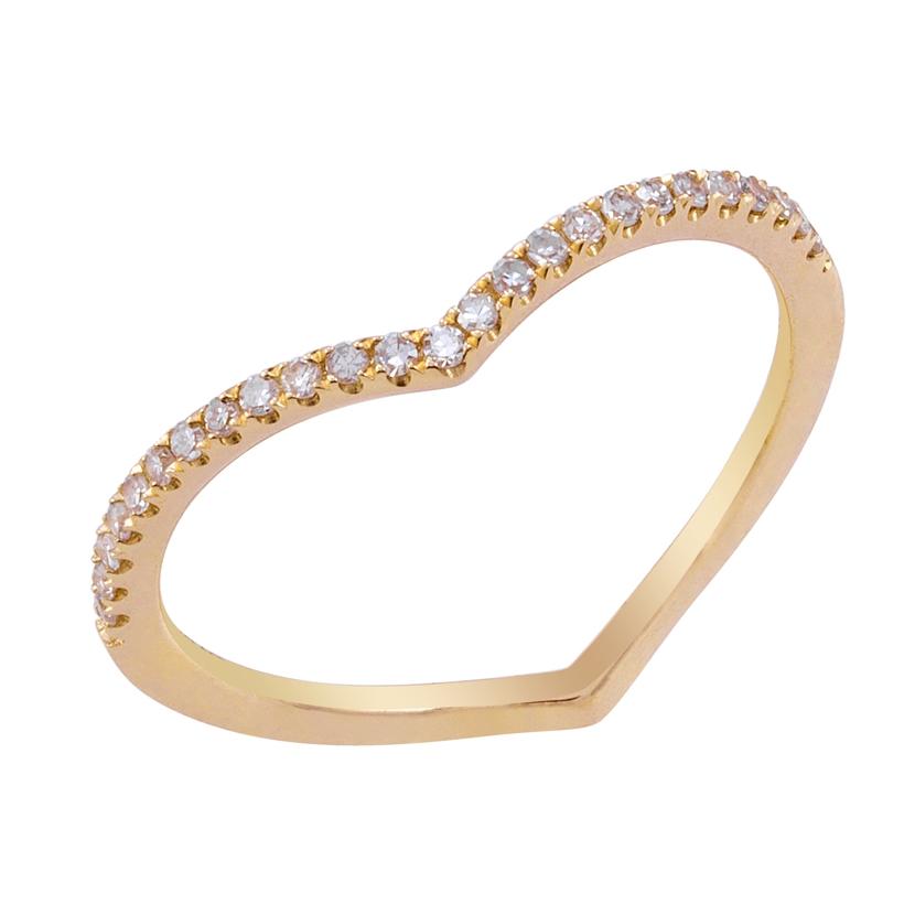 0.12 Ctw Diamond 14k Yellow Gold Round Shape Womens Diamond Ring