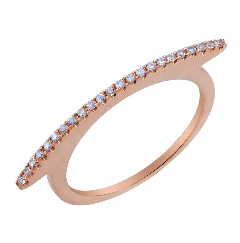 0.11 Ctw Diamond 14k Rose Gold Round Shape Womens Diamond Ring