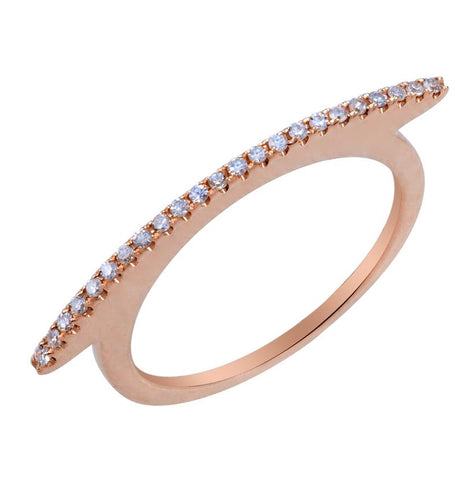 0.11 Ctw Diamond 14k Rose Gold Round Shape Womens Diamond Ring