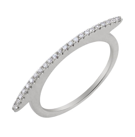 0.11 Ctw Diamond 14k White Gold Round Shape Womens Diamond Ring