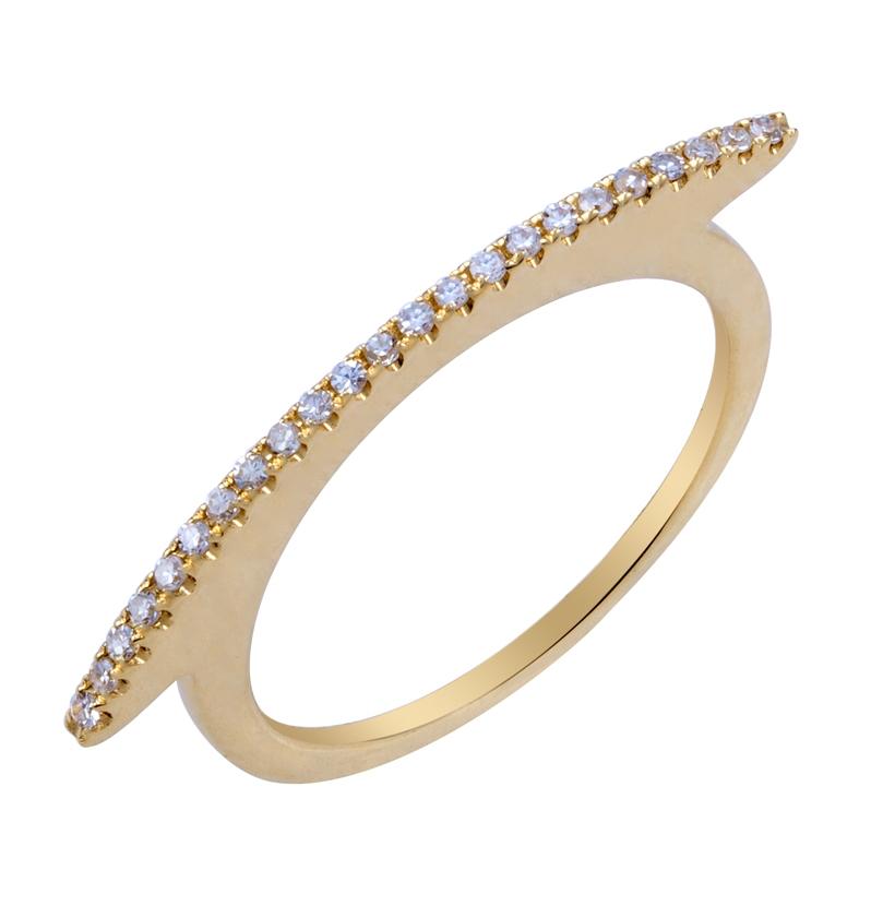 0.11 Ctw Diamond 14k Yellow Gold Round Shape Womens Diamond Ring