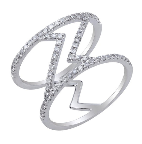 0.33 Ctw Diamond 14k White Gold Round Shape Womens Diamond Ring
