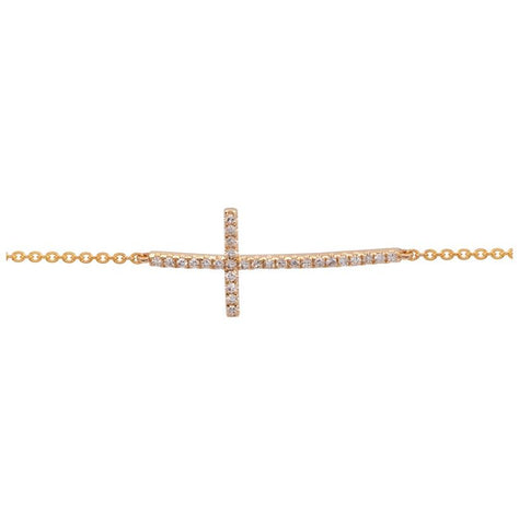 0.14 Ctw Diamond 14k Yellow Gold Round Shape Womens Diamond Bracelet