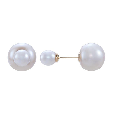 14k Yellow Gold Pearl Earrings