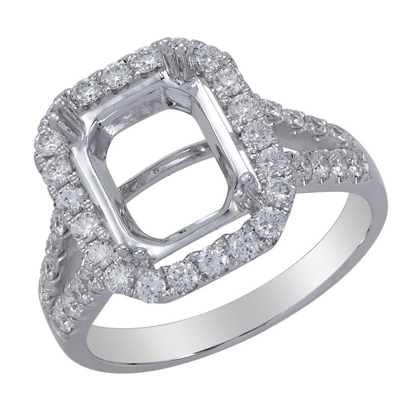 0.7 Ctw Diamond 18k White Gold Round Shape Wedding Engagement Ring