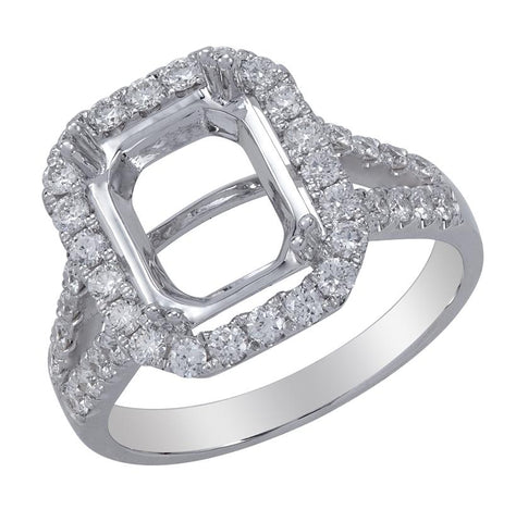 0.7 Ctw Diamond 18k White Gold Round Shape Wedding Engagement Ring