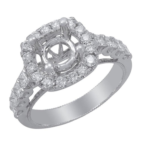 0.35 Ctw Diamond 18k White Gold Round Shape Wedding Engagement Ring