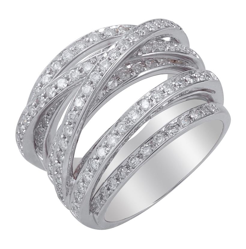 1.44 Ctw Diamond 18k White Gold Round Shape Womens Diamond Ring