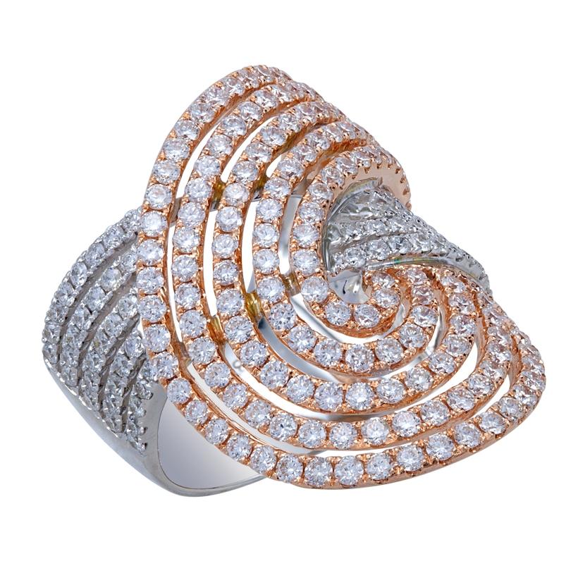 2.78 Ctw Diamond 18k Two Tone Gold Round Shape Womens Diamond Ring