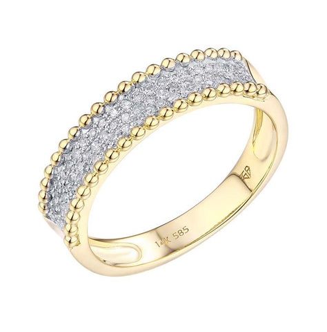 0.18 Ctw Diamond 14k Yellow Gold Round Shape Womens Diamond Ring