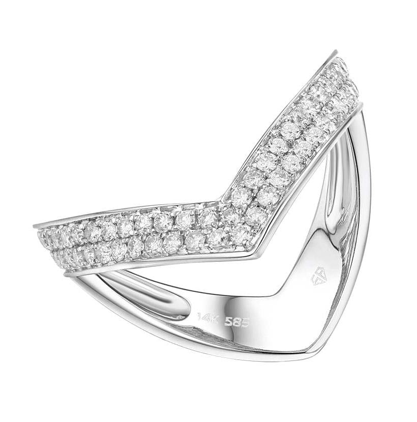 0.49 Ctw Diamond 14k White Gold Round Shape Womens Diamond Ring