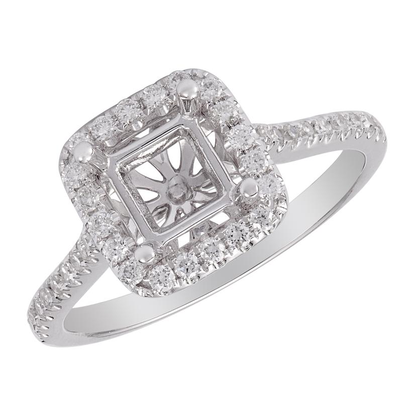 0.41 Ctw Diamond 14k White Gold Round Shape Womens Diamond Ring