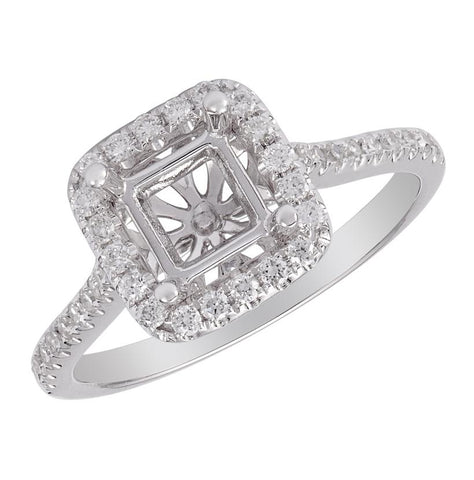 0.41 Ctw Diamond 14k White Gold Round Shape Womens Diamond Ring