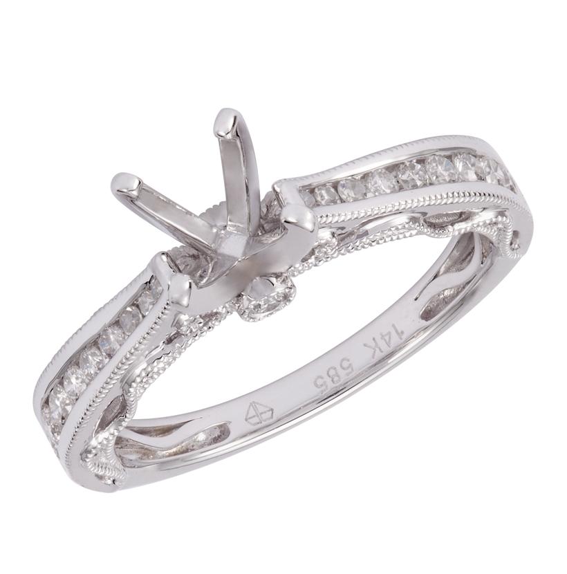 0.37 Ctw Diamond 14k White Gold Round Shape Womens Diamond Ring