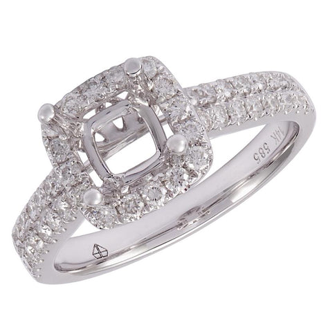 0.67 Ctw Diamond 14k White Gold Round Shape Womens Diamond Ring