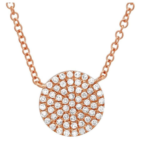 0.17 Ctw Diamond 14k Rose Gold Round Shape Womens Diamond Necklace Pendant With 16 Inch Chain