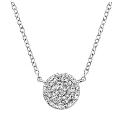 0.16 Ctw Diamond 14k White Gold Round Shape Womens Diamond Necklace Pendant With 16 Inch Chain