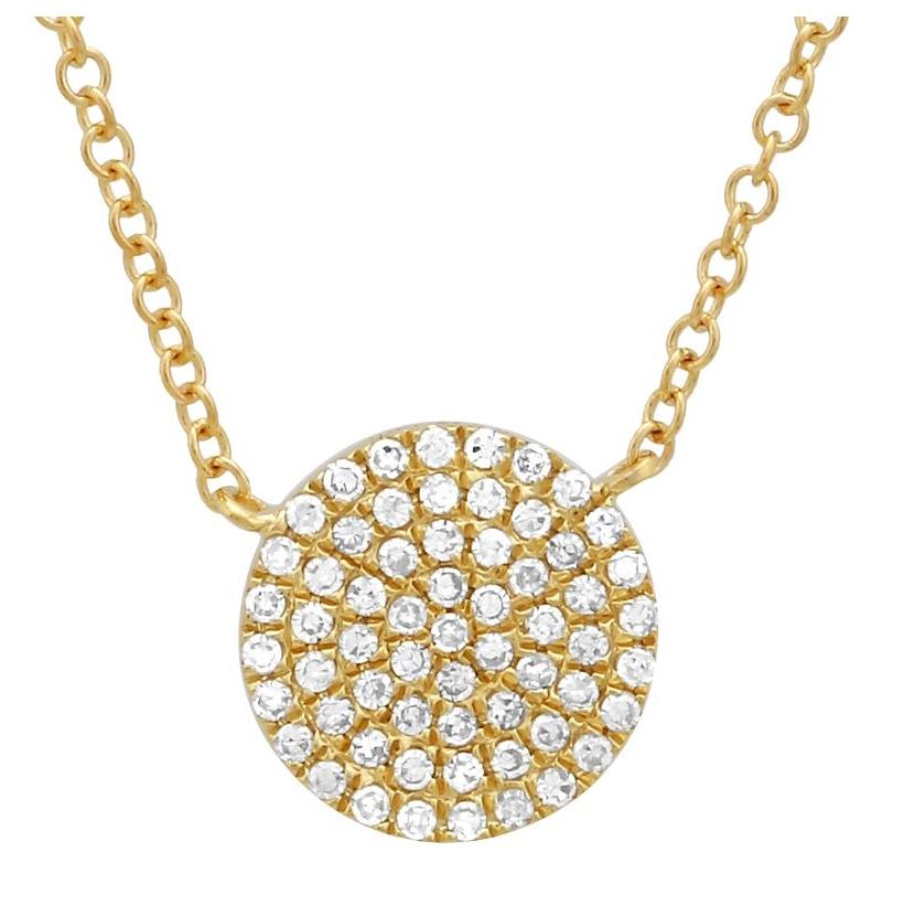 0.16 Ctw Diamond 14k Yellow Gold Round Shape Womens Diamond Necklace Pendant With 16 Inch Chain