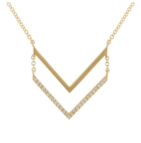 0.09 Ctw Diamond 14k Yellow Gold Round Shape Womens Diamond Necklace