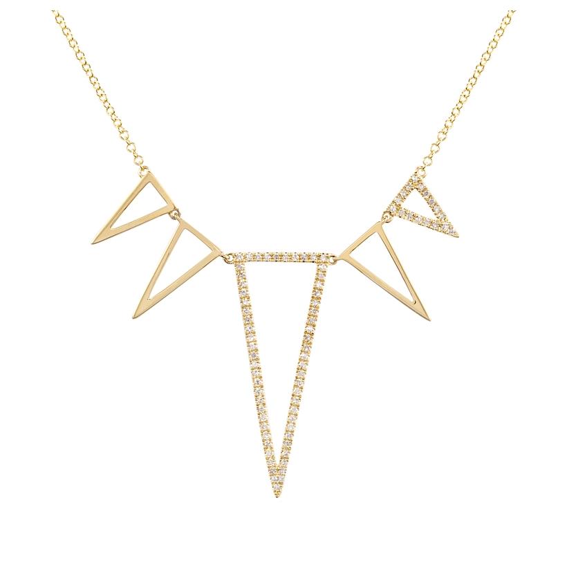 0.22 Ctw Diamond 14k Yellow Gold Round Shape Womens Diamond Necklace